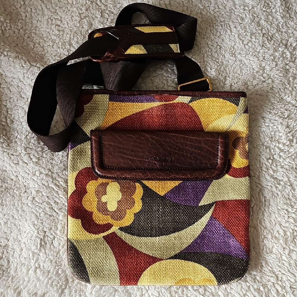 Yves Saint Laurent Rive Gauche Vintage Floral Crossbody Purse